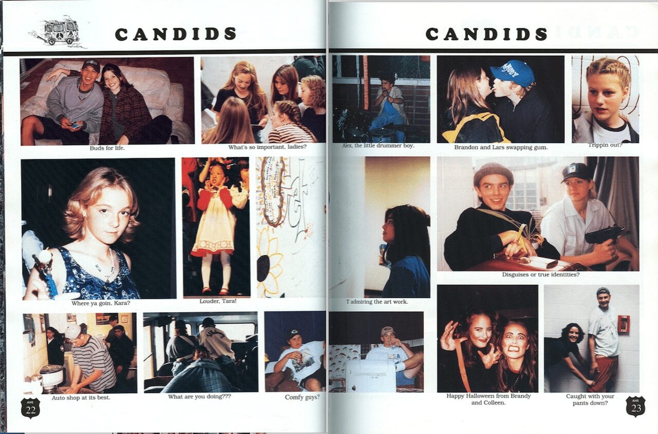 1996 yearbook candids-open-book