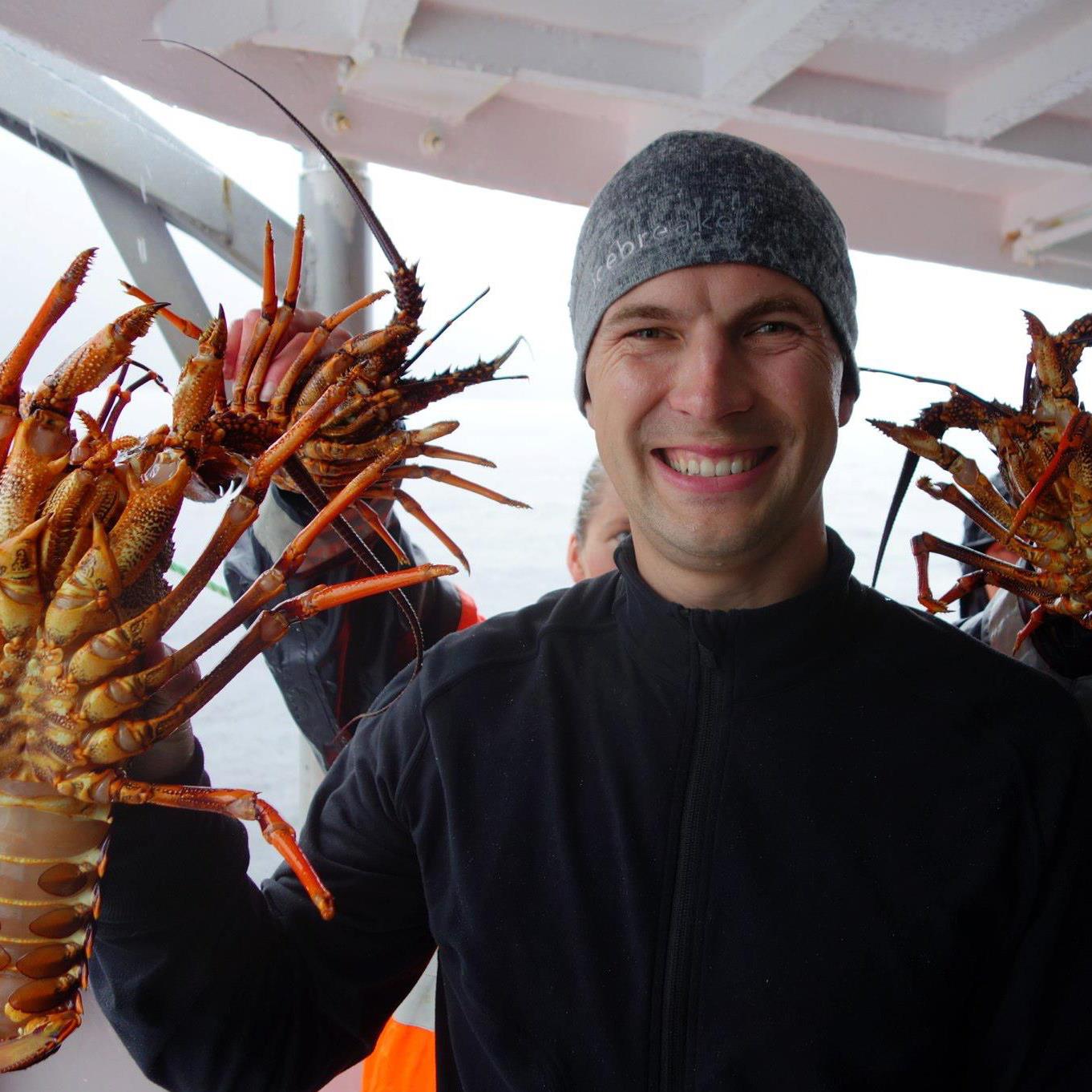 Chris Gillman with lobster