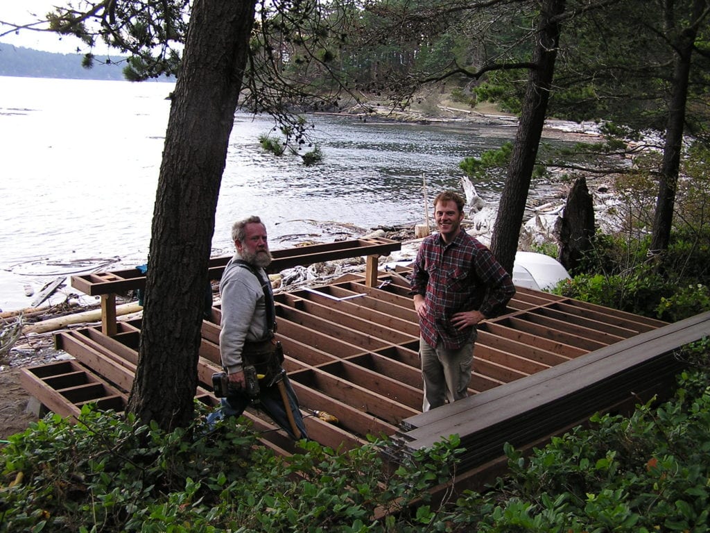 building deck with dad