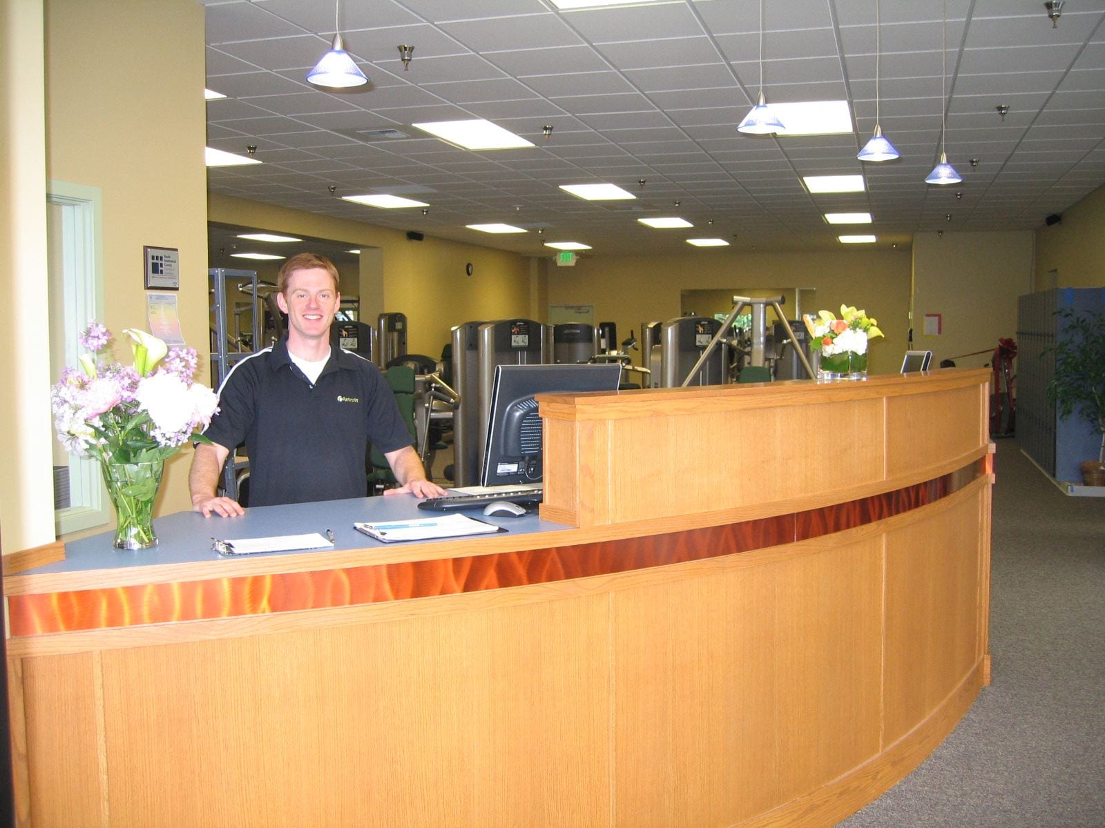 Jesse at the front desk of Retrofit