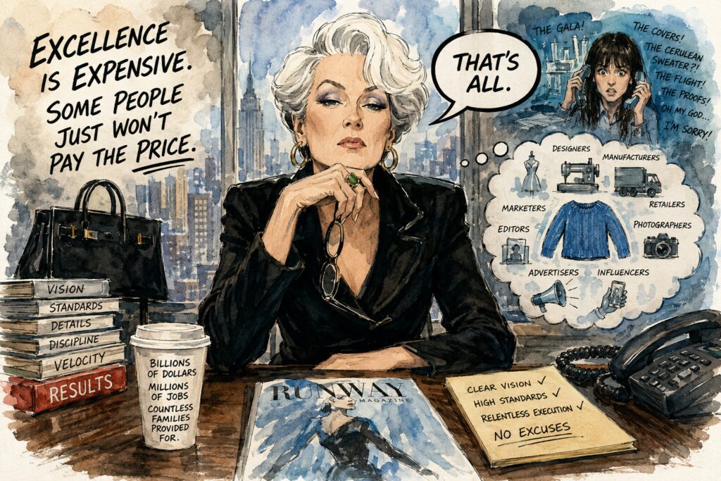Miranda Priestly wasn’t the villain. She was the human cost of excellence.